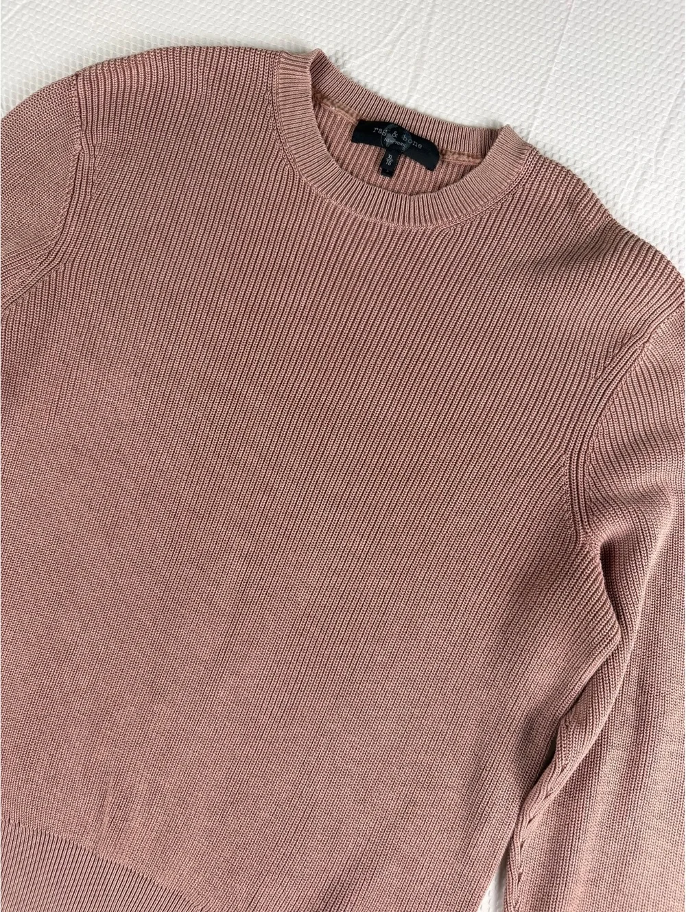 Rag & Bone New York Womens XL Dusty Rose 100% Cotton Crewneck Knit Sweater